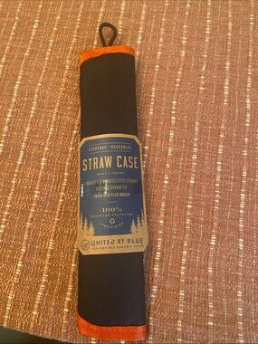 United By Blue Black Straw Case with Orange Trim